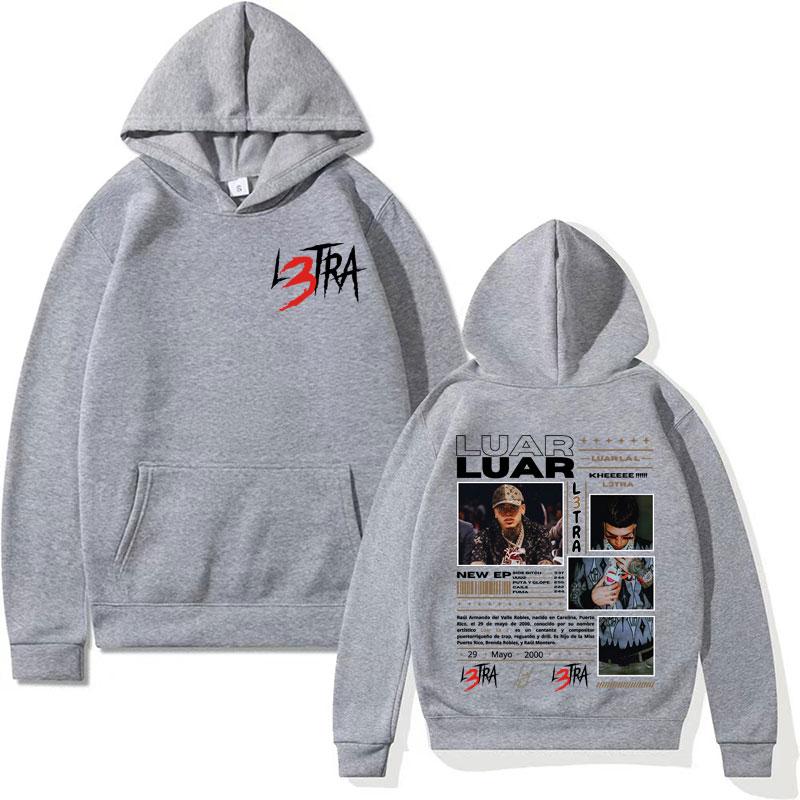 Rapper Luar La L Music Album L3TRA Sweatshirt Men Women Harajuku Hip Hop Fashion Hoodie Vintage Casual Oversized Pullover Hooded
