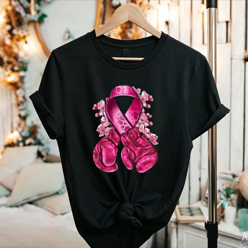 Superhero Diamond Pink Ribbon Breast Cancer Awareness TShirt Warrior Support Casual Cotton Ladies Breast Cancer Fighter Tee Top