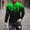 Long Sleeve Tee Shirts For Men,Mens Fashion Printed O-Neck T-Shirt Tops Casual Sport Athletic Pullover Blouse