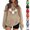 Women's Fashion Round Neck Long Sleeve Hoodie Halloween Small Print Hoodie