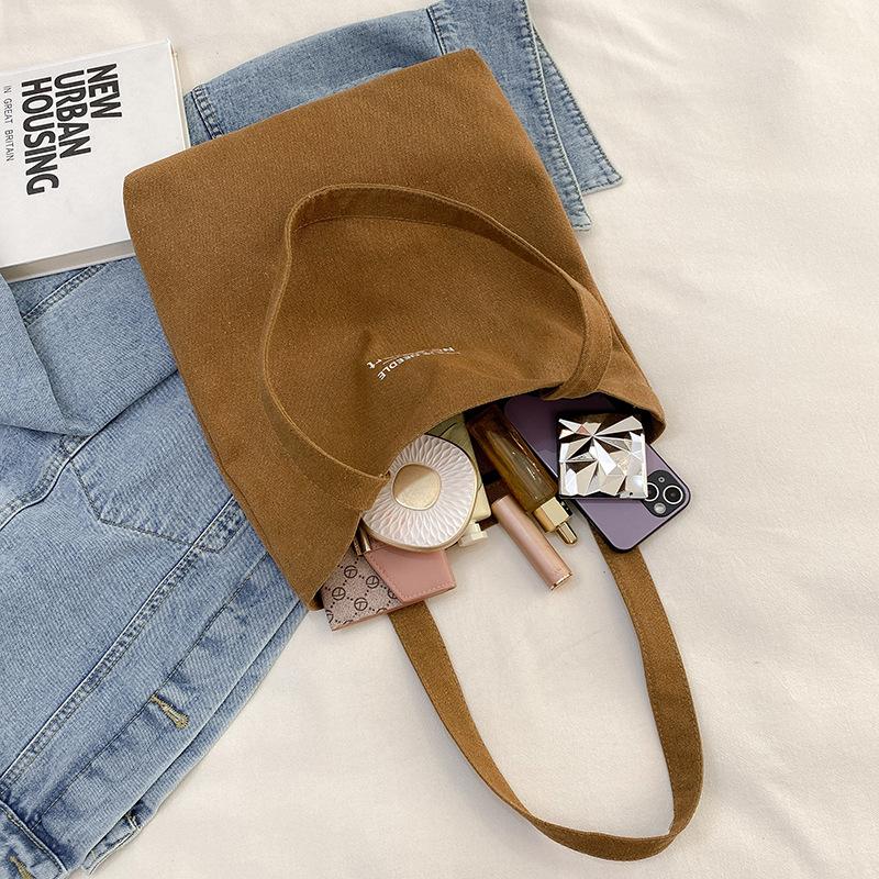 Женская холщовая сумка-тоут, повседневная на плечо, для работы, большая вместимость, с ручками, многофункциональная, большая хозяйственная сумка