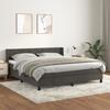 3130974 vidaXL Divan Bed and Mattress Dark Grey 180x200cm Velvet