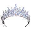 Корона на 16-летие Синий Опал Кристалл Повязка на голову для homecoming Quinceañera Аксессуар для волос для женщин, Светло-синий 18