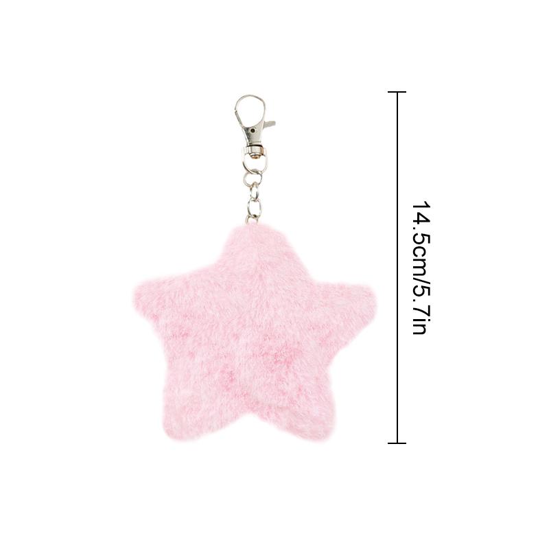 Furry Star Decorations Keychains Rings Holders Bag Pendants Gift Accessories