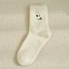 5pairs Women Funny Socks White Winter Warm Socks Smile Cute Kawaii Anime Floor Socks Lolita Y2k Thicken Fuzzy Socks