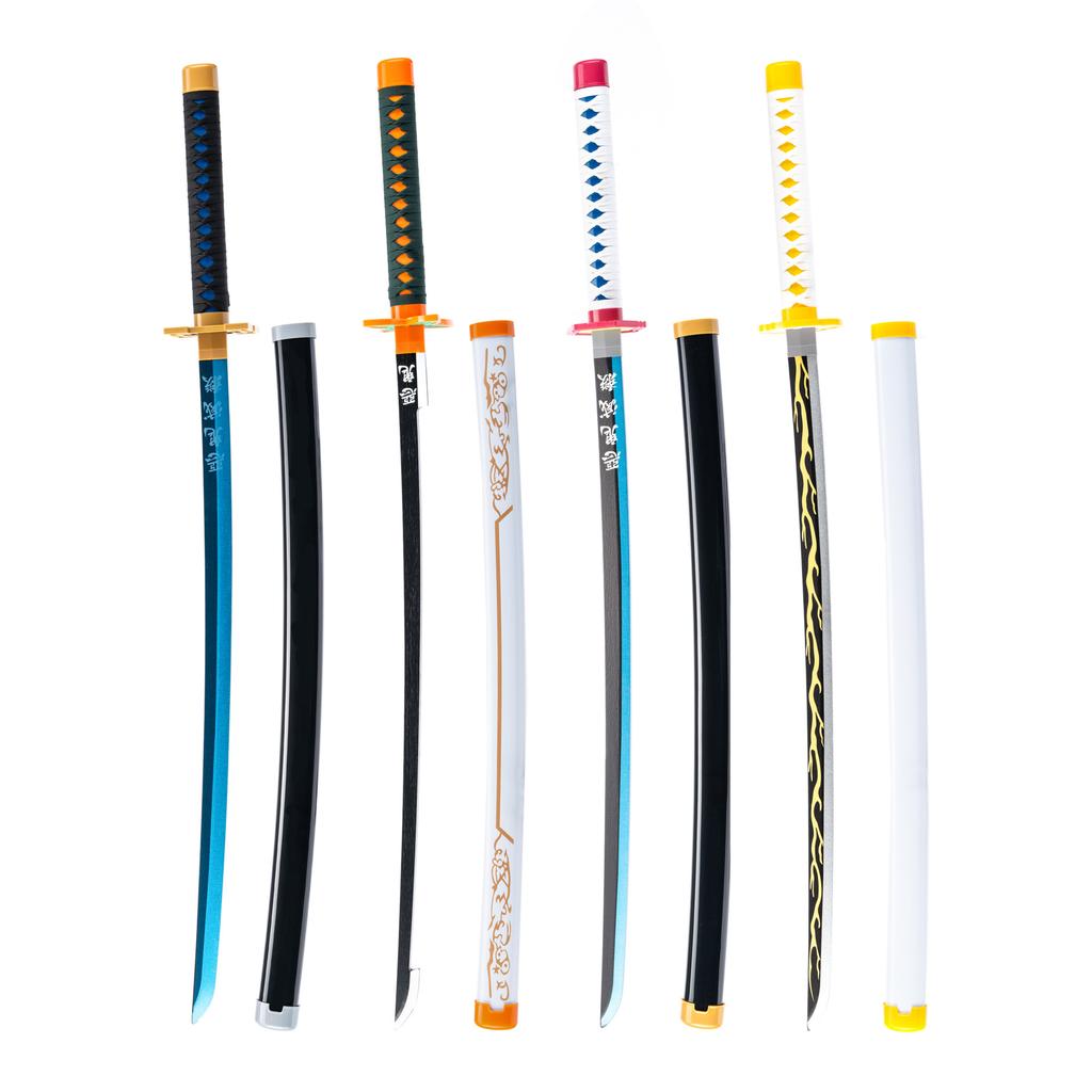 Demon Slayer: Kimetsu No Yaiba Nichirin Sword Tomioka Giyuu Zenitsu Agatsuma Tanjiro COS Anime Weapon Props Toy Wooden Sword