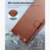 Protective Case - BOOLING - for Samsung Galaxy S25 Plus - Brown Synthetic Leather - Shockproof - Flip Case