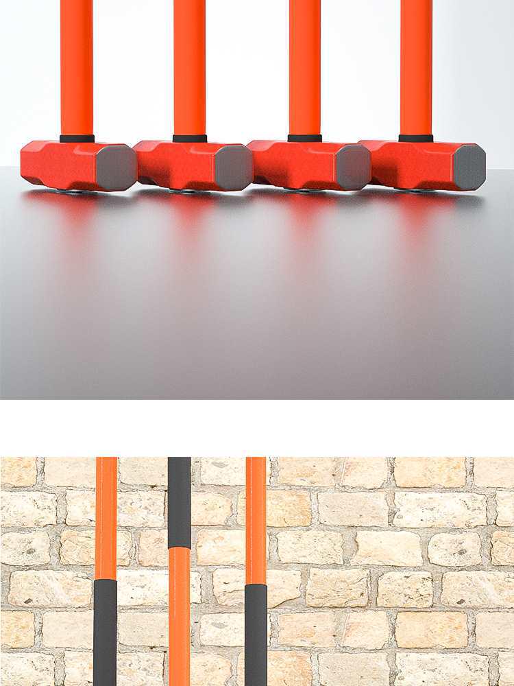 Сверхпрочный большой кувалда: Взрывозащищенный стальной молоток каменщика, восьмигранный, с ручкой, для колки камня и стен.