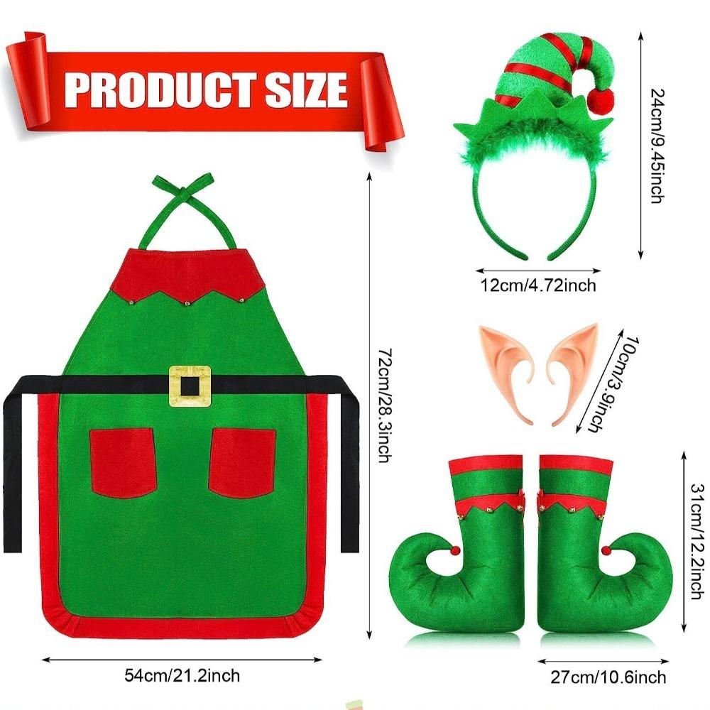 Christmas Dress Up Christmas Elf Dress Set Green Elf Family Matching Outfits  Christmas