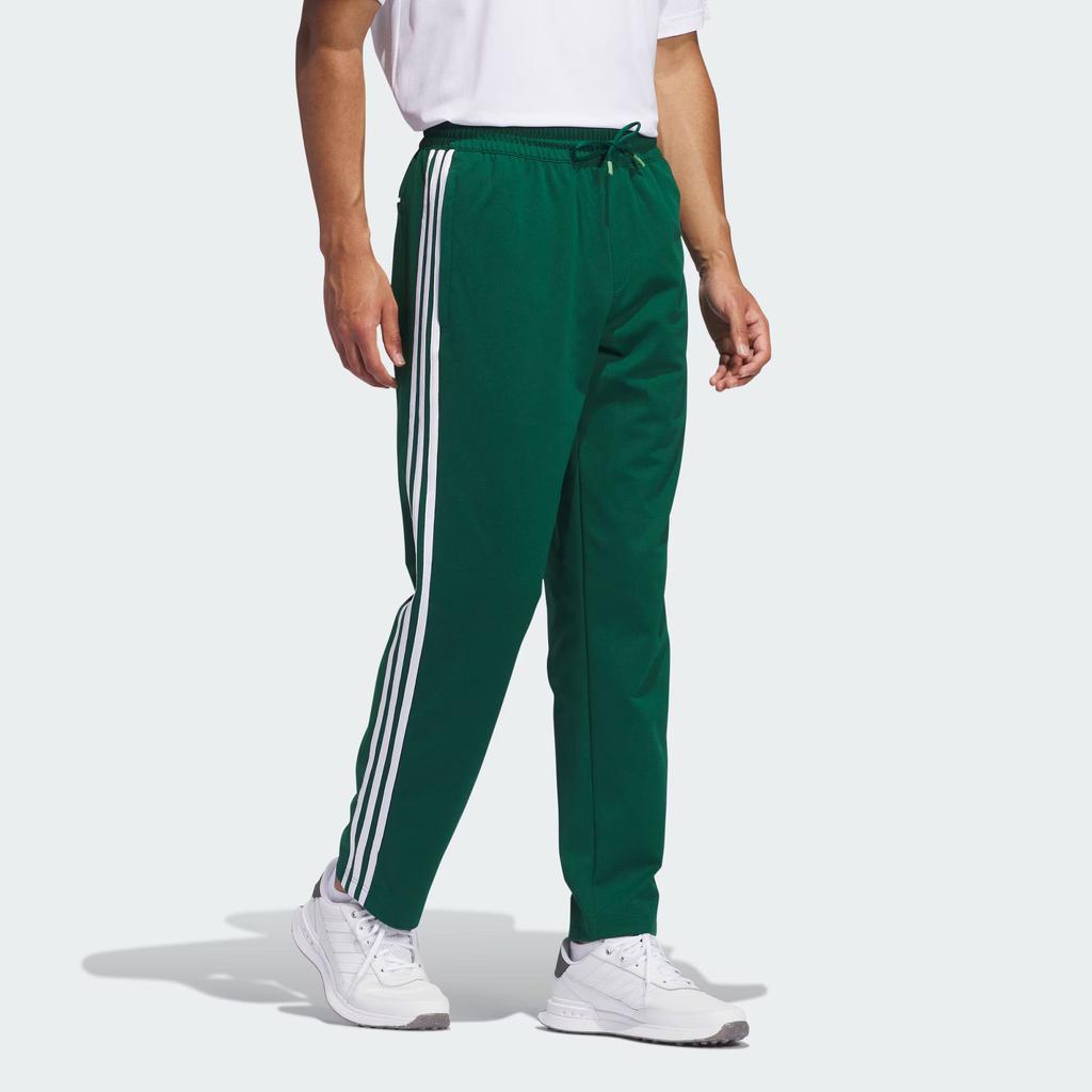 adidas Спортивные штаны Ultimate 365 в полоску, удобные, со шнурком и средней посадкой, трикотажные, мужские, цвет лесной зеленый IW1417