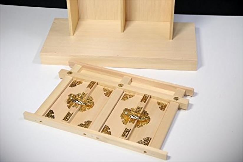 Мастерство Ямако Кисо Хиноки Эбису Дайкоку святилище, большой синтоистский алтарь Нися Дайкоку, высота x ширина 45 см x глубина 17 см (Тело святыни)