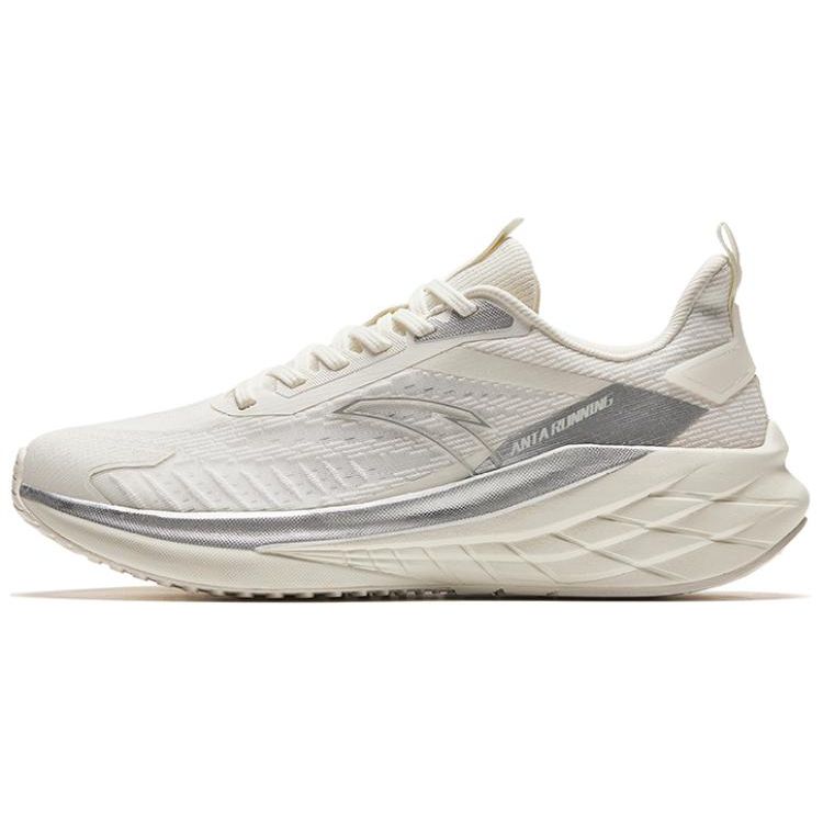 Anta Lingfeng Shock Absorption Rebound Lightweight Breathable Low-Top Running Shoes Men Sneakers White Gray 912425502-1