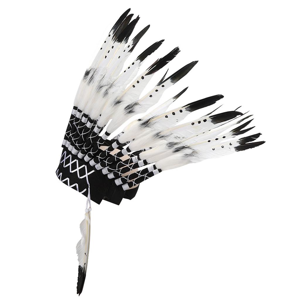 Native American Headdress Black Chief Indian Feather Hat Funny Child Party PropsBlack
