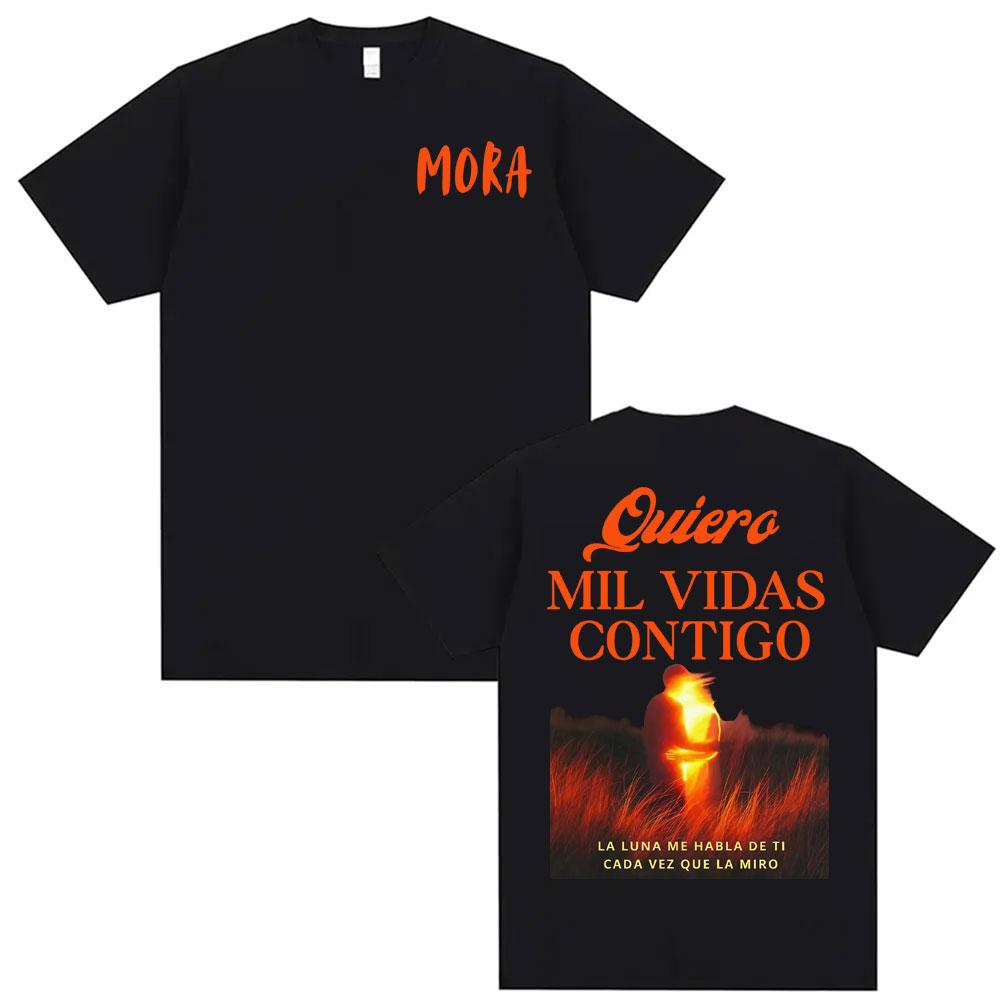 Rapper Mora Album Tour 2025 Graphic Tshirt Men Women High Street Vintage Oversized Tshirts Fashion Hip Hop Cotton T Shirt