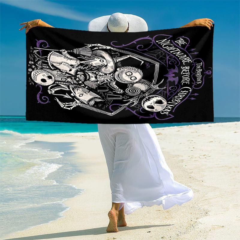 1pc Nightmare Before Christmas Microfiber Beach Towels Quick Dry Towel Sand Beach Towels Pool for Travel Swim Pool. S7290114