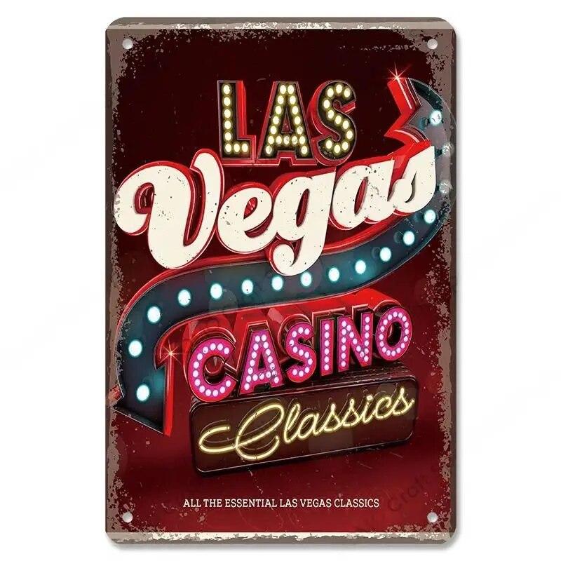 Welcome To Las Vegas Plaque Metal Tin Signs Vintage Decor Nevada Casino Metal Posters Wall Art Decor
