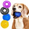 Dog Interactive Squeaky Toys Non Toxic TPR Rubber Dog Teeth Cleaning Ball Puppy Molar Bite Chew Toys for Small Medium Large Dogs