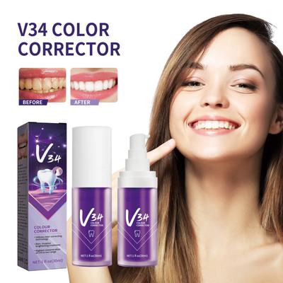 Зубная паста V34 Color Corrector 30 мл Зубная мышь Удаляет зубной налет Зубной камень Освежает дыхание Гигиена полости рта Желтые зубы