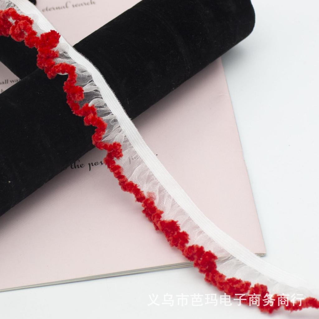 5 метров/лот 20 мм шириной Новое кружево из снежного шелка Одинарный край юбки Эластичная лента Гриб Детская одежда Эластичный головной убор Декоративное кружево