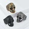 European and American Retro Dark Style Skull Stainless Steel Ring for Men