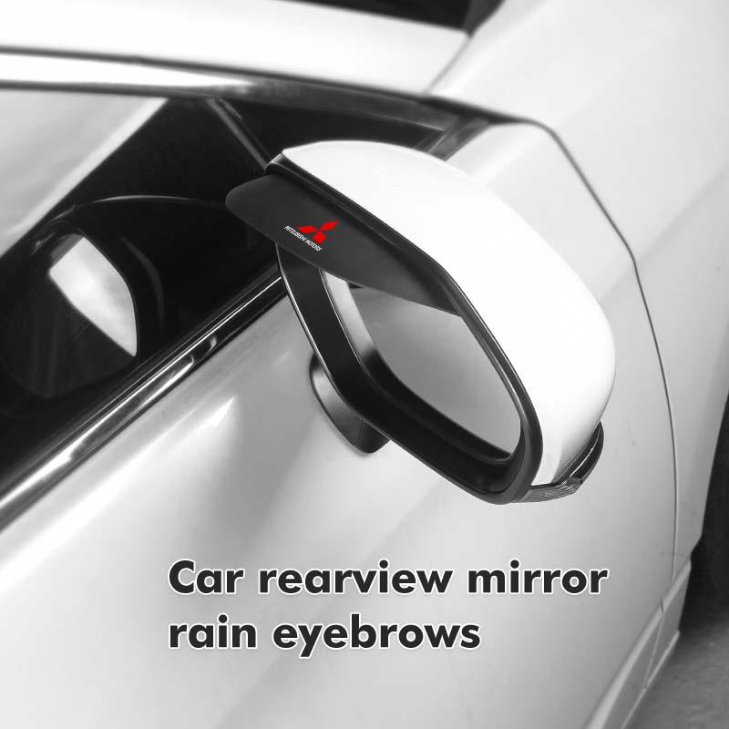 For Mitsubishi 2pcs Car Rearview Mirror Stickers Rain Brow Protector Cover Outlander Lancer L200 ASX Pajero Grandis Eclipse