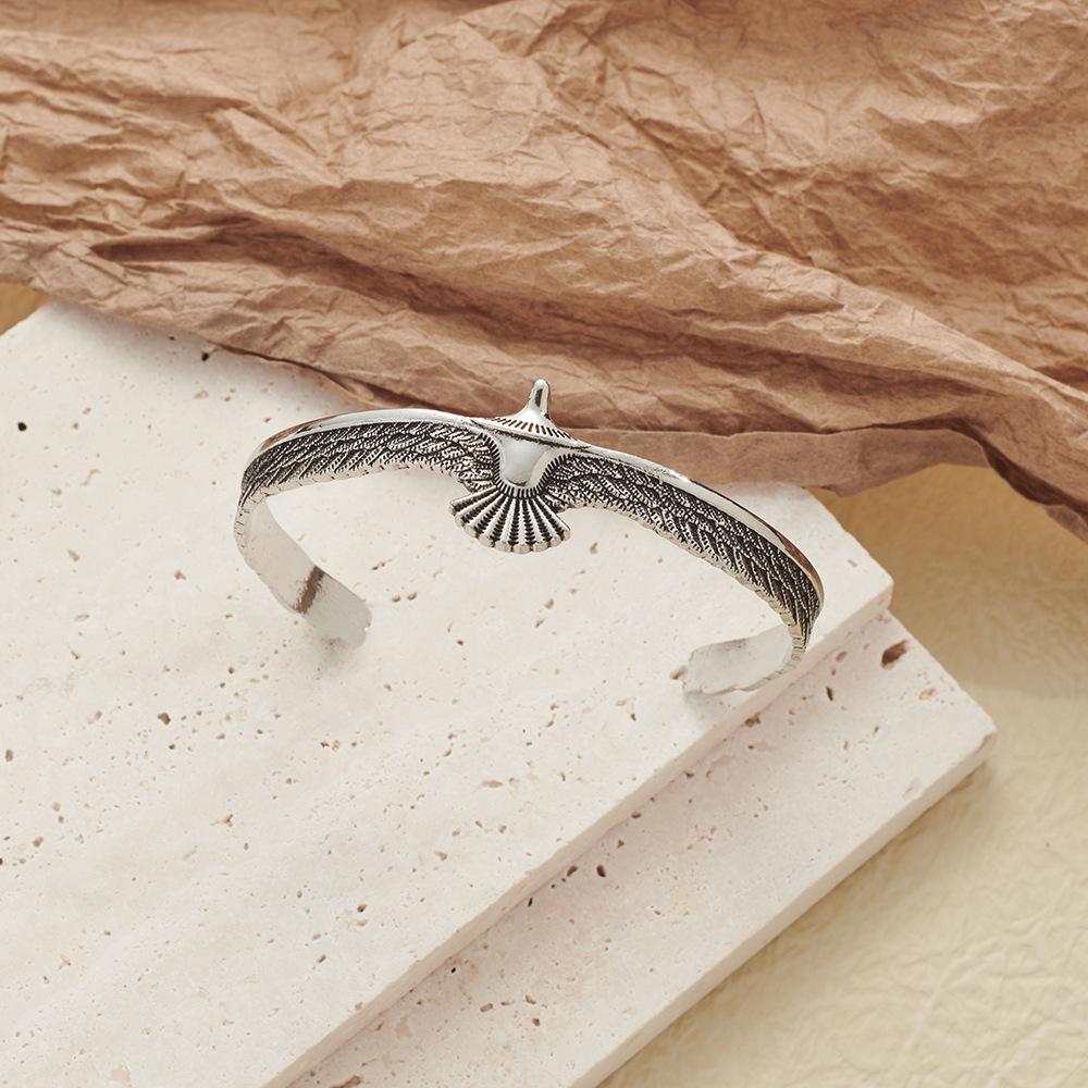 Vintage Distressed Eagle Wings Cuff Bracelet for Men and Women