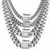 Stainless Steel Silver Tone Cuban Curb Link Chain 45cm-70cm Men Women Necklace 10/12/16/18mm