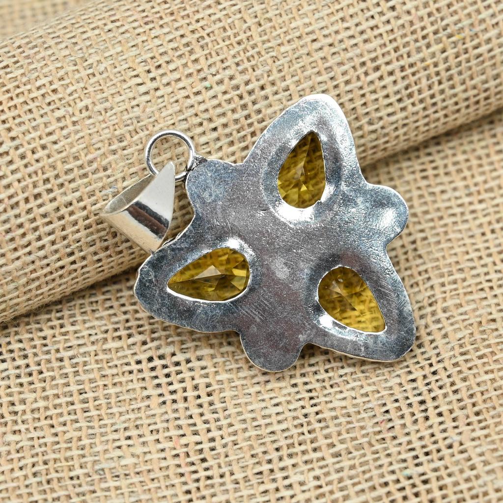 Цитрин драгоценный камень стерлингового серебра 925 пробы свадебный подарок ювелирные изделия подвеска ручной работы для женщин