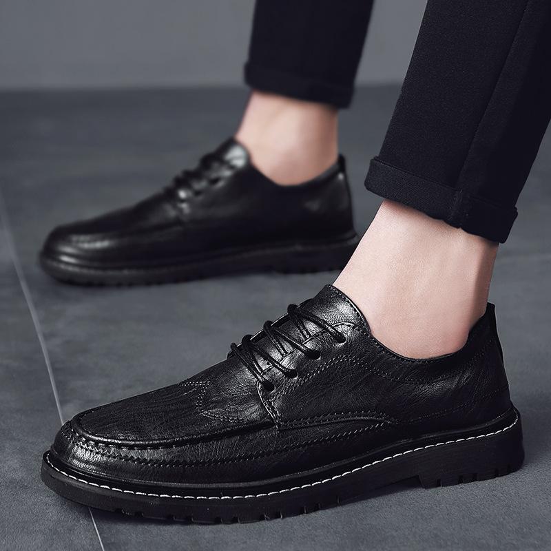 Мужские туфли на шнуровке, британские формальные мужские кожаные туфли, Европа, Америка 2025, весна, молодежные, деловые, для отдыха, корейская версия, маленькие кожаные туфли