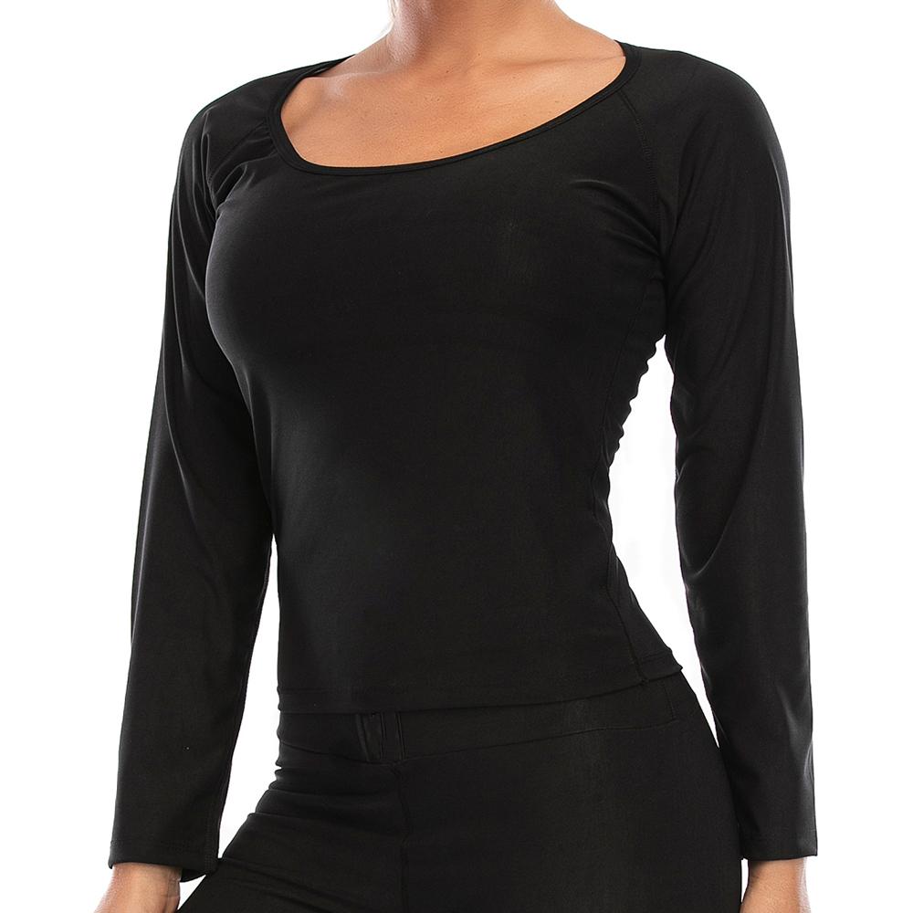 Женские спортивные костюмы для сауны с длинными рукавами, корректирующее белье для тренировок, термотолстовка, спортивная куртка для талии, формирователь тела, топы для фитнеса, спортивное нижнее белье для упражнений