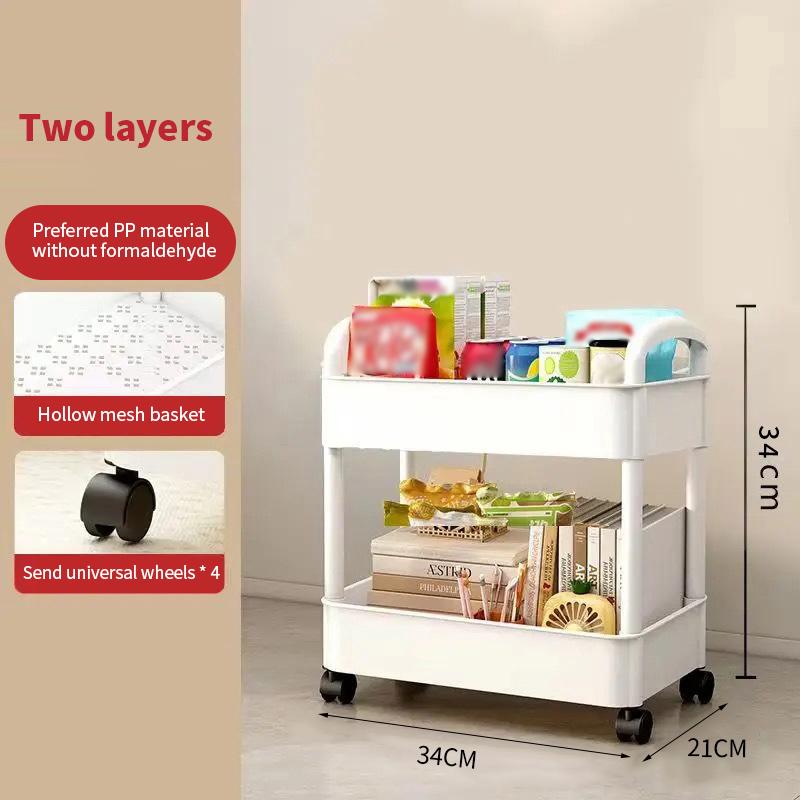 Мобильная тележка для хранения вещей, бытовая кухонная многофункциональная тележка-органайзер, экономящая место, полки для спальни, стойка для хранения закусок