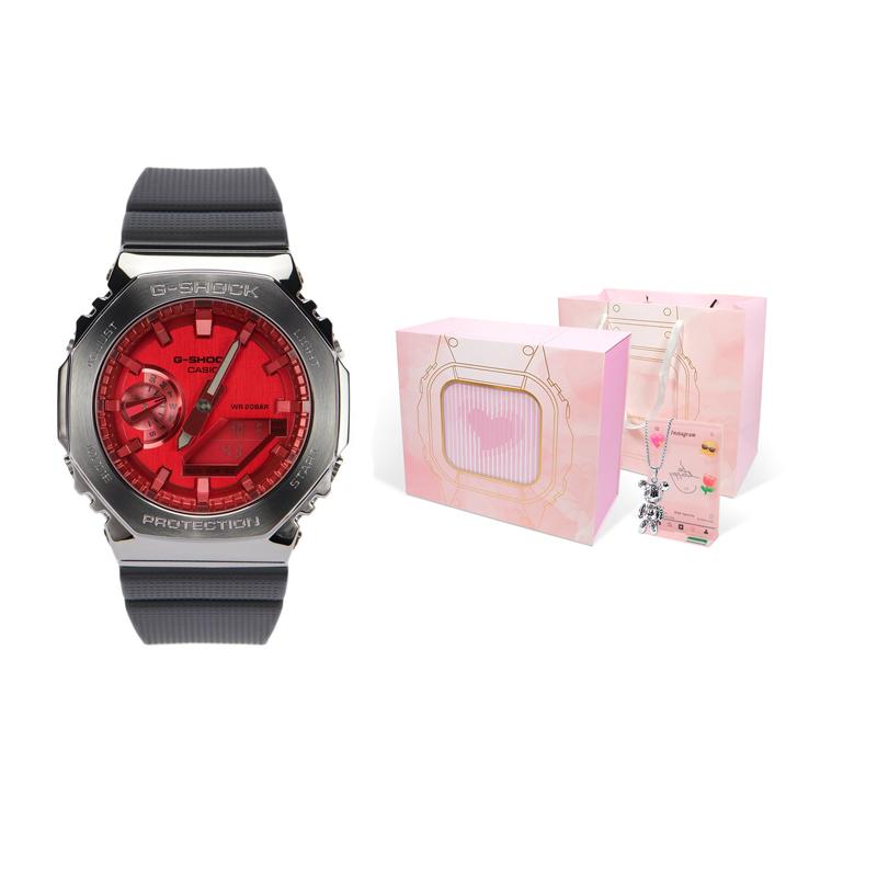 Casio Мужские часы Красные Полностью Металлические Серия GM-2100B-4APR GM-2100B-4APR