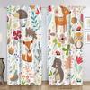 2 шт. мультяшные животные лиса лев жираф джунгли принт занавески для спальни офис кухня жалюзи гостиная пол окно домашний декор