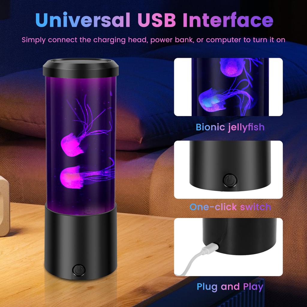 Светодиодная лава-лампа «Медуза» USB Электрическая ночная лампа «Медуза» Многоцветный настольный светильник для настроения Украшение для детской комнаты дома