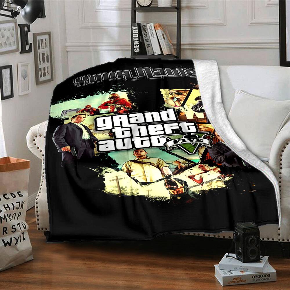 Grand Theft Auto Customize Your Name Blanket Throw Personalized Blanket Soft & Cozy Suitable for Office Chair Home Decor Couch Chair for All Occasions