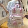 Star Splicing Cute Design Student Backpack With Coin Purse For Daily Use