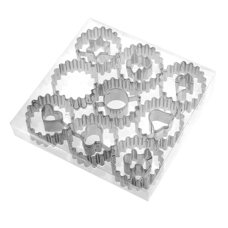 Metal Pastry Cookie Cutter Set Mini Christmas Sandwich Biscuit Baking Molds Xmas Tree Snowflake Gingerbread Shape Cakes Decor