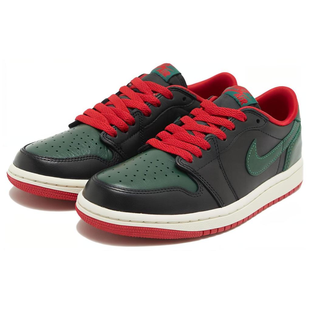 Air Jordan 1 Retro Low OG Black Gorge Green Женские кроссовки Varsity-Red Sail CZ0775-036
