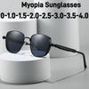 New Retro Metal Square Myopia Glasses Outdoor UV400 Polarized Near Sight Sunglasses Women Men Minus Sight Eyeglasses Diopter+4.0