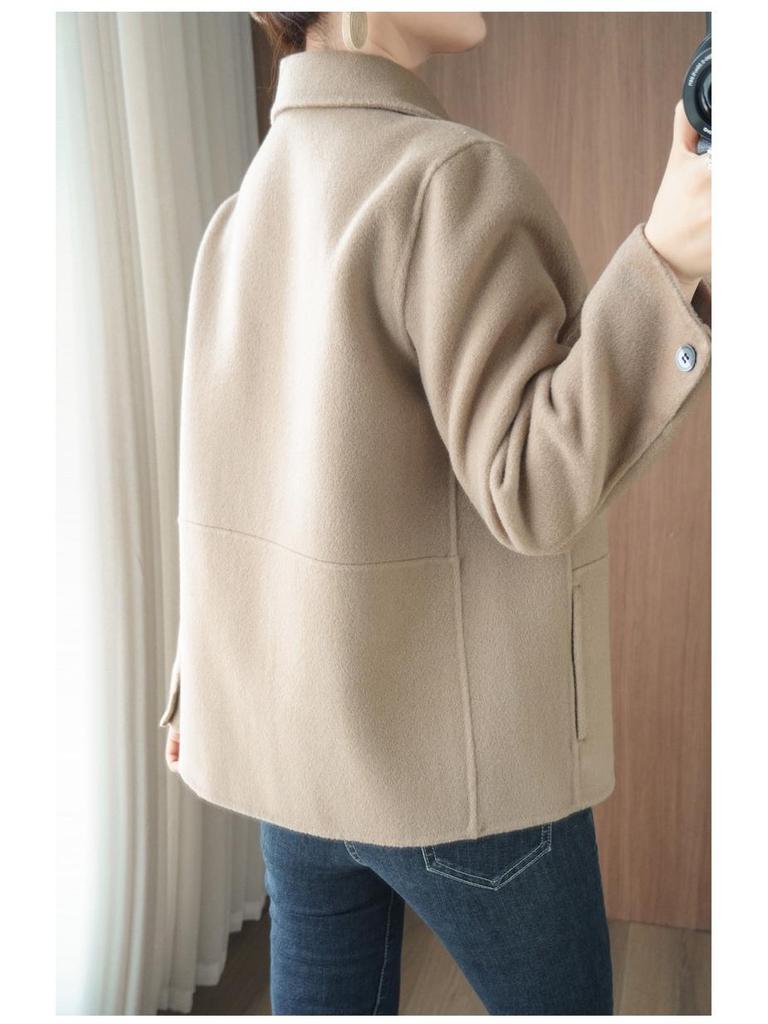 West 25 Новое маленькое двустороннее шерстяное пальто - Женская свободная верхняя одежда с лацканами на осень/зиму