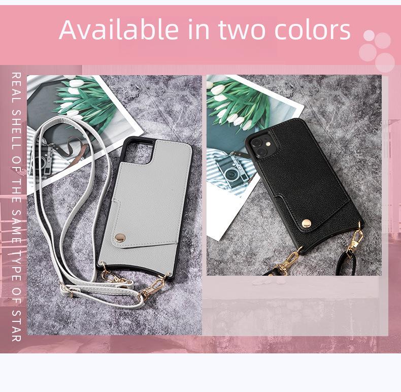 Чехол-чехол Crossbody Lanyard Leather Case для Apple 16 Pro Max — дизайн «рыбий хвост», защита от падений