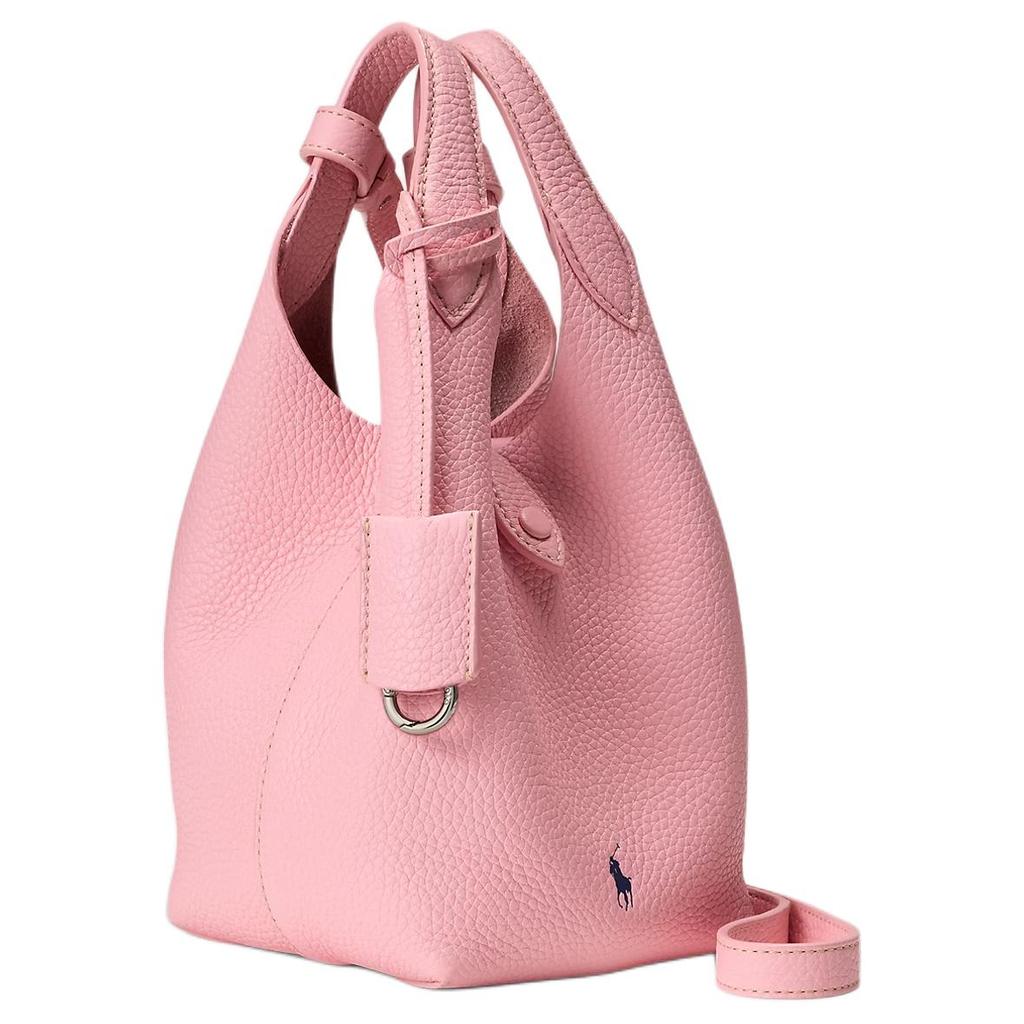 Polo Ralph Lauren Polo Play Iconic Pony Embossed Hardware Hobo Bag Leather Shoulder Tote Small Women bags Cotton-Candy-Pink 100044557