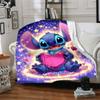 Stitch'S Heartfelt Adventure Flannel Blanket Super Soft Warm Cozy Blanket For Sofa Bed Office Travel Allseason Home Decor Gift