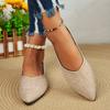 Women's Pointed Toe Flat Shoes Solid Color Knitted Slip On Ladies Shoes Casual Breathable Ballet Women Flat Shoes Loafers Women