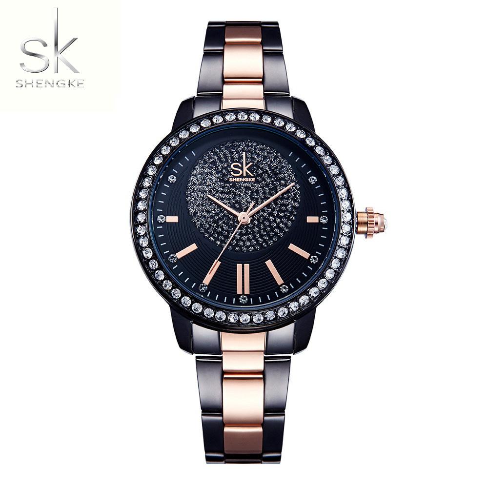 SHENGKE Diamond Women Quartz Watches Ladies Top Brand Crystal Luxury Female Wrist Watch SK Girl Clock Relogio Feminino