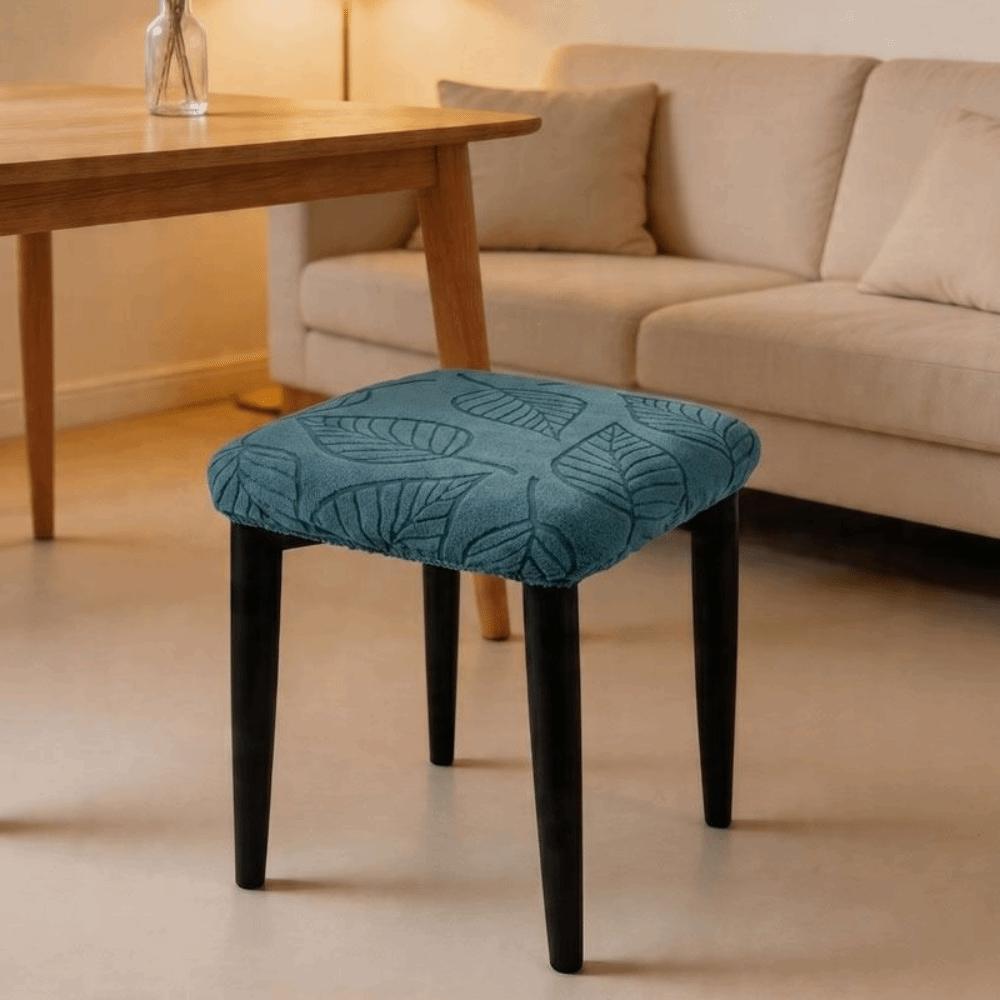 Solid Color Chair Seat Cover Leaf Stool Cover Universal Fiit Stool Case for Square Chairs