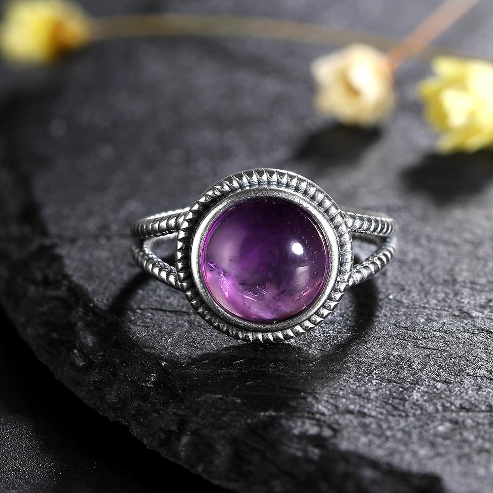 CopperRings Кольца с натуральным аметистом для женщин Свадебные кольца Подарок на годовщину Изящные ювелирные изделия