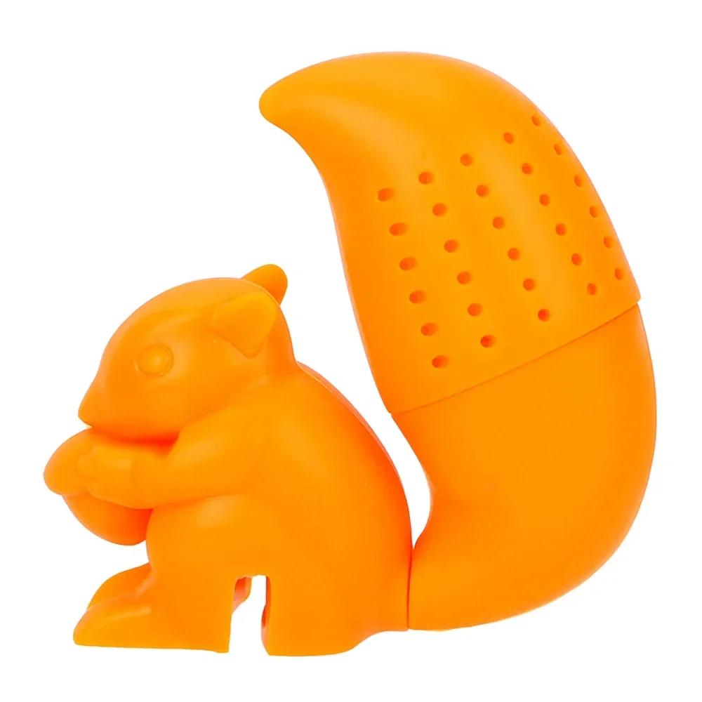 Silicone Tea Strainer Cute Squirrel Shape Tea Infuser Reusable Herbal Spice Filter Brewing Tea Device Kitchen Teapot Accessories