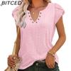 Свободная повседневная однотонная летняя женская футболка с короткими рукавами
