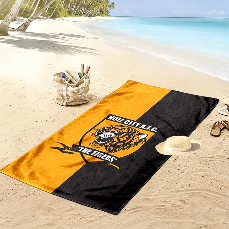 Пляжное полотенце с принтом Hull City FC, большое, мягкое, быстросохнущее, для пляжа, кемпинга, плавания